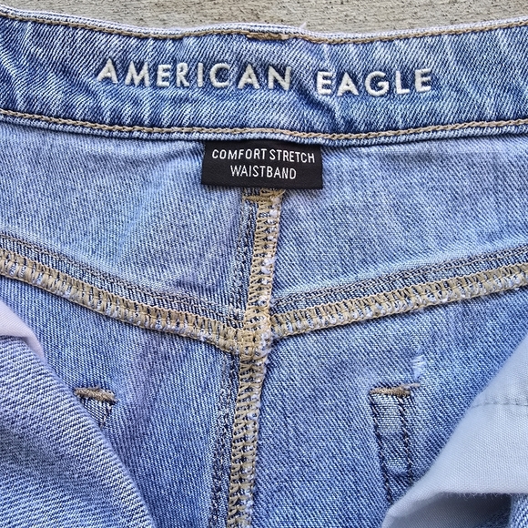 American Eagle Outfitters Blue Jean Shorts Distressed High-Waisted - Picture 3 of 8